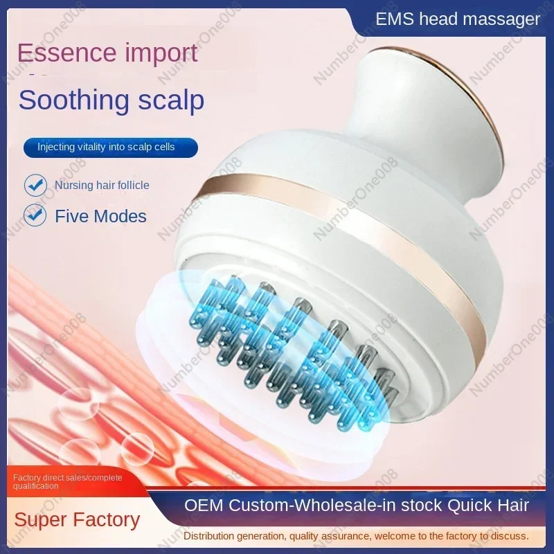 EMS Head Massager Home Meridian Care Scalp Headache Grab Head Electric Introducer, Massager Meridian Brush