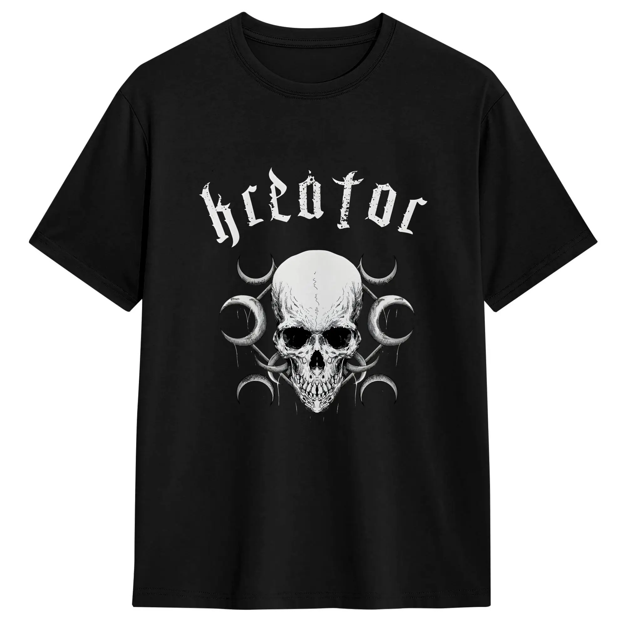 kreator Retro Cotton T Shirt For Couple Summer  Vintage T Shirts Crewneck Popular Tee Shirt Oversized Wholesale Clothing