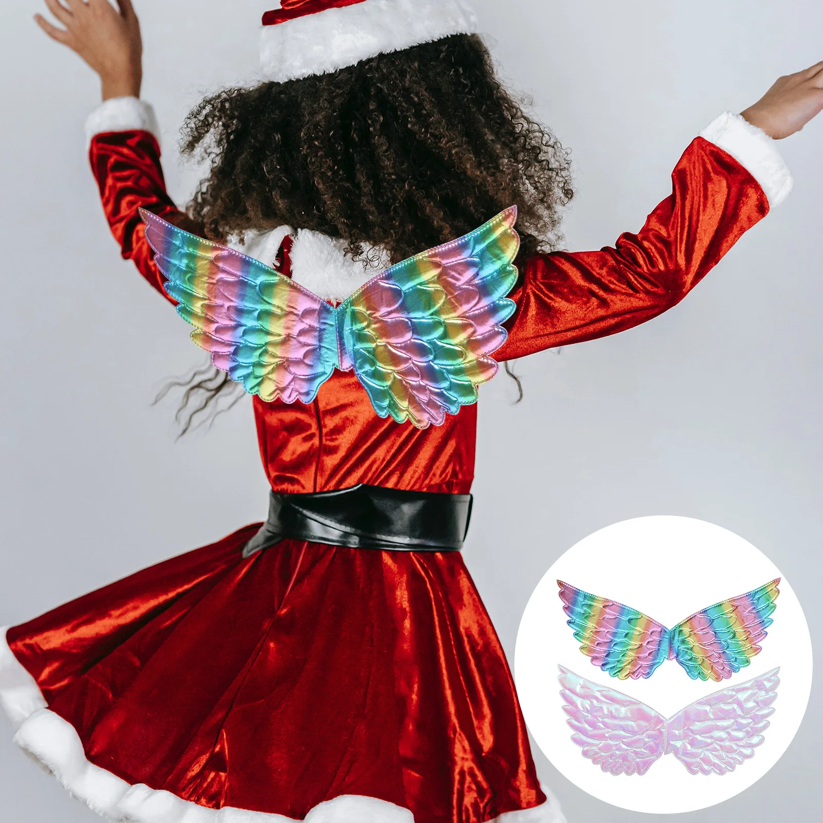 

2Pcs Angel Wings Beautiful Color Fairy Wings Performance Prop Party Costume Cosplay Accessories Lightweight Durable