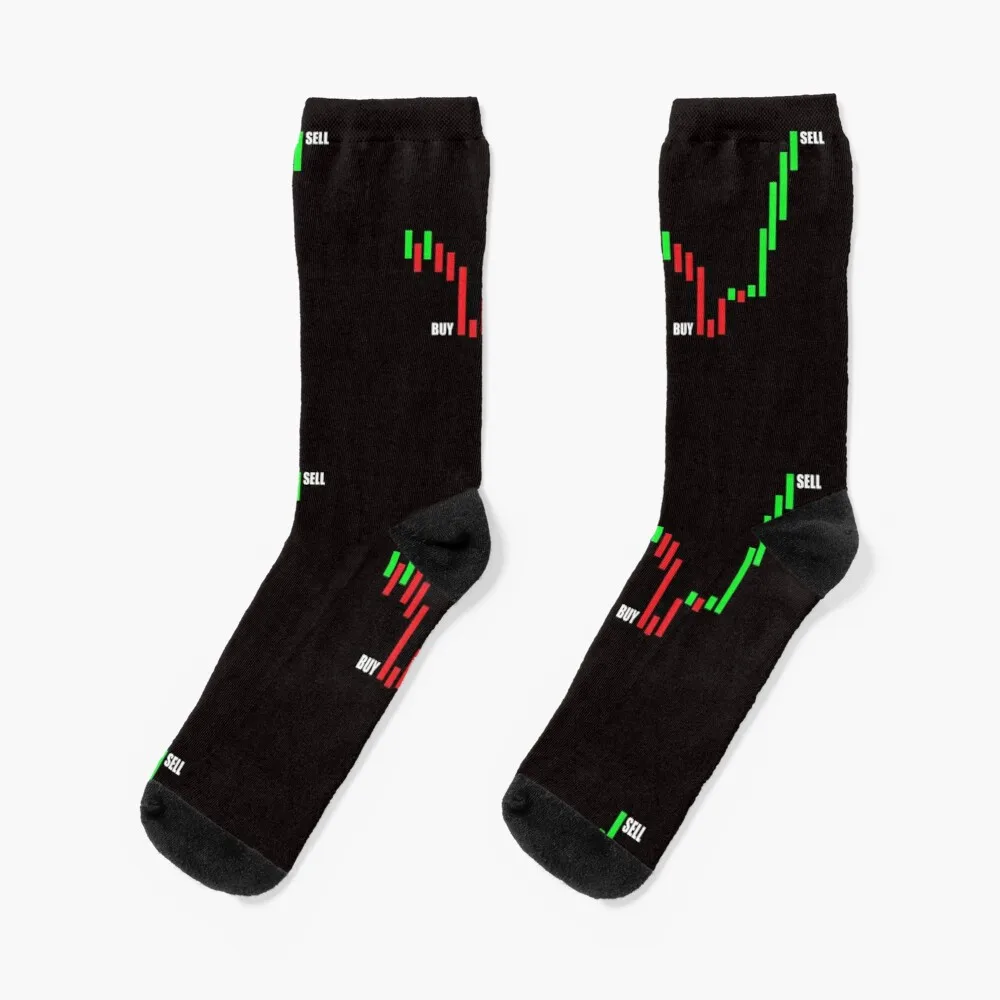 Stock Market Trader Candlestick Chart Trading Gift Socks Warm Winter Woman Sock