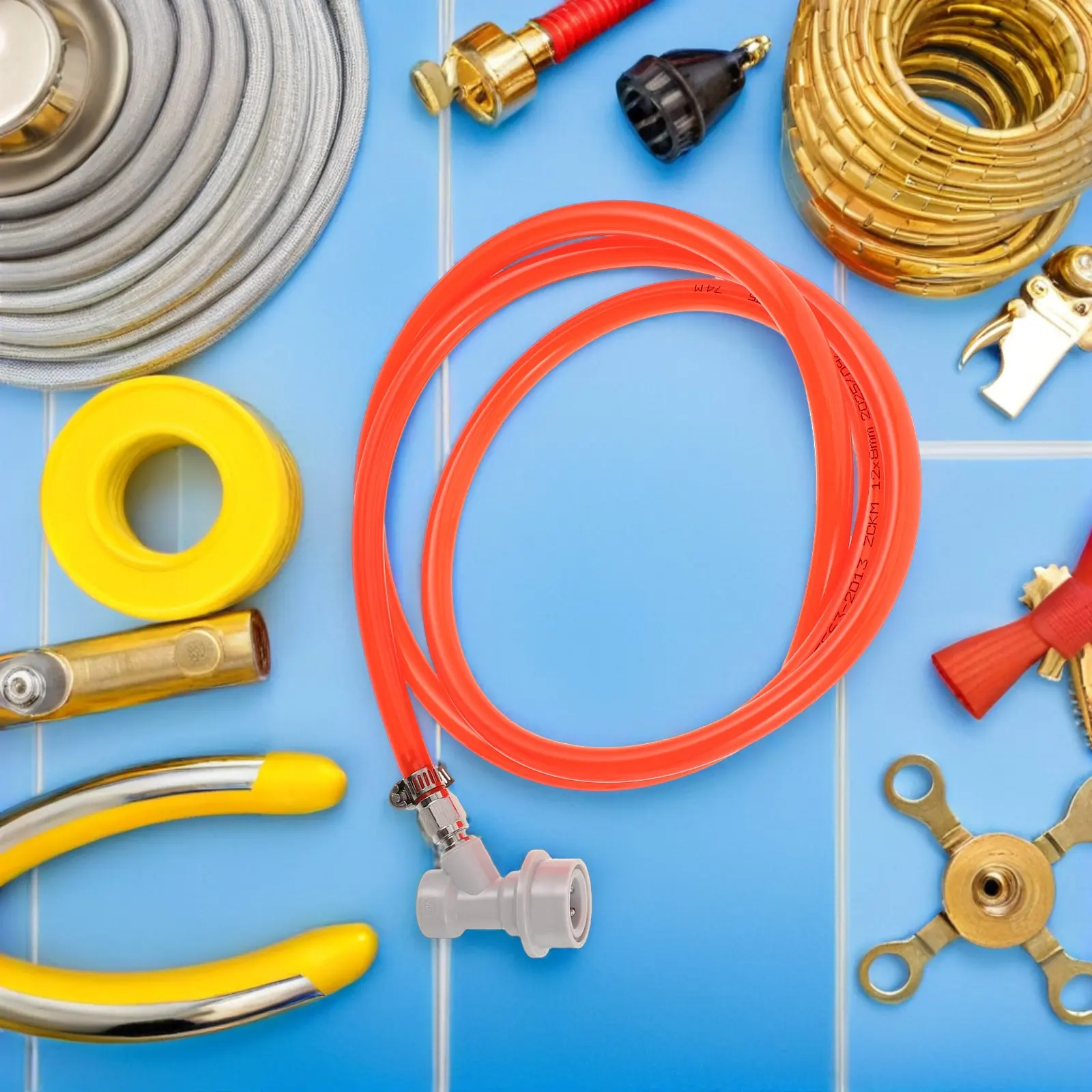 Craft Gauge 5 Feet Ball Lock Disconnect Air Hose Fittings Tube Kit Co2 Gas Tubing