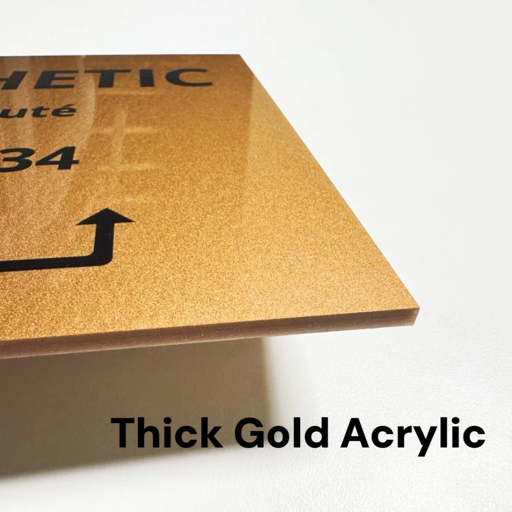 Modern Golden Acrylic Sign Billboard Door Plate For Company Shop Store Hotel Salon Customize Business Logo Icon Letters Opening