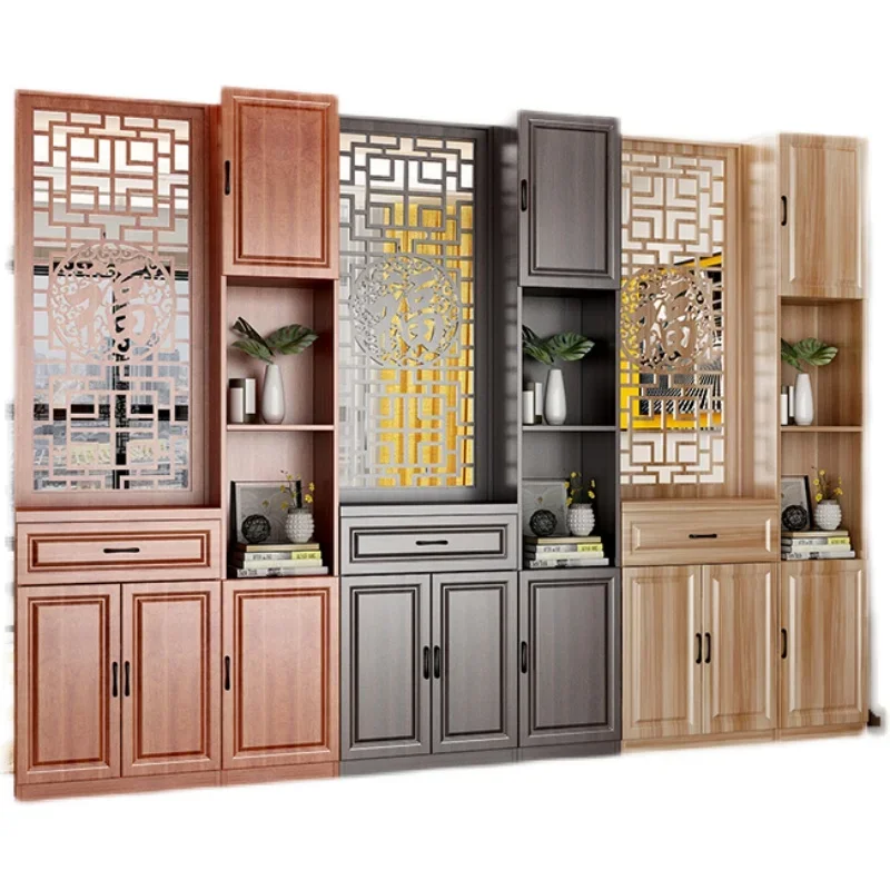 

Partition cabinet, living room, simple screen, shoe cabinet, entrance cabinet, integrated new Chinese-style solid wood rack,