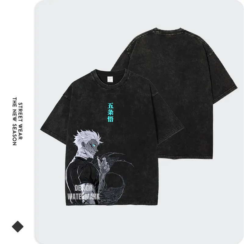 بانداي أنيمي فوشيغورو توجي تي شيرت خمر غسلها J-Jujutsu K-Kaisen تي شيرت مانغا جوجو ساتورو بلايز تيز مان 100% قطن