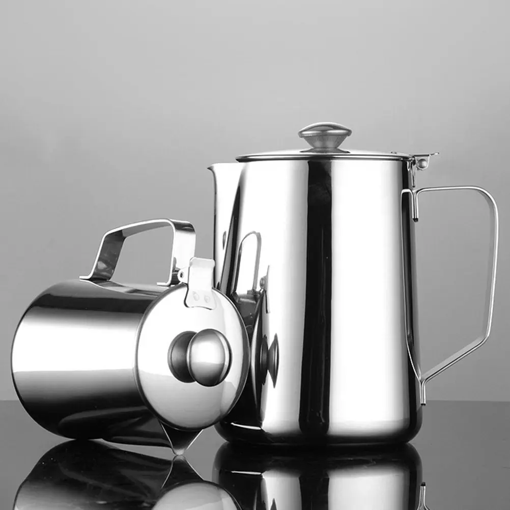 

1Pcs Professional Stainless Steel Milk Frother 600Ml Capacity Latte Art Pitcher Humanized Handle Smooth Rounded Edges Easy Pour