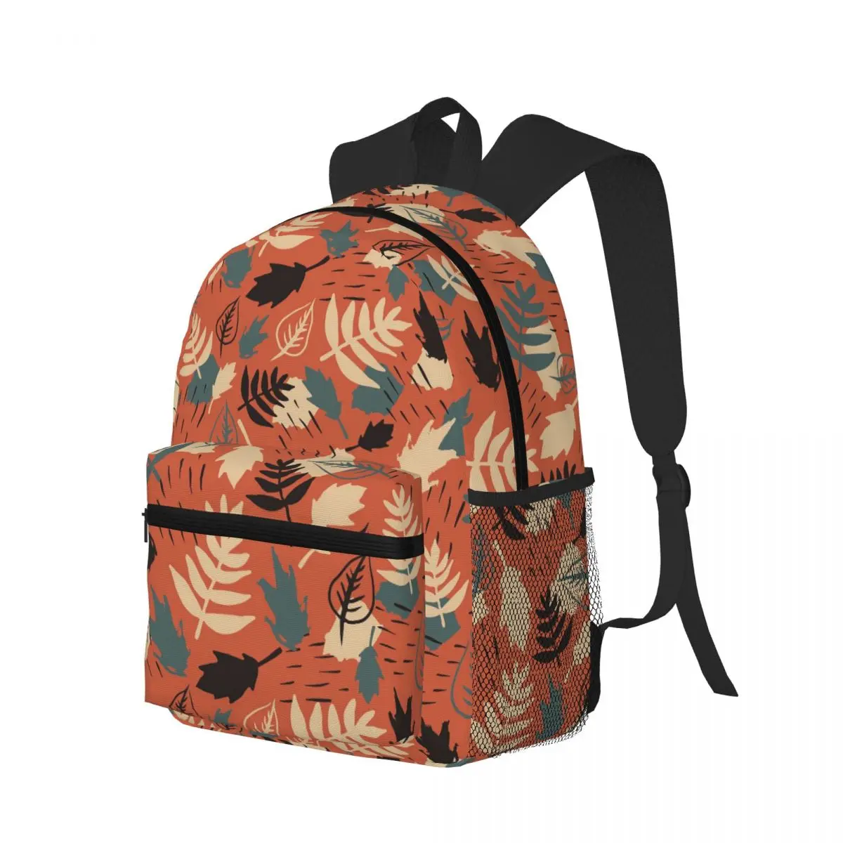Plants Flower Leaves Printed Student Backpack School Bag Hiking Travel Daypack for Men Women Bookbag Shoulder Bags