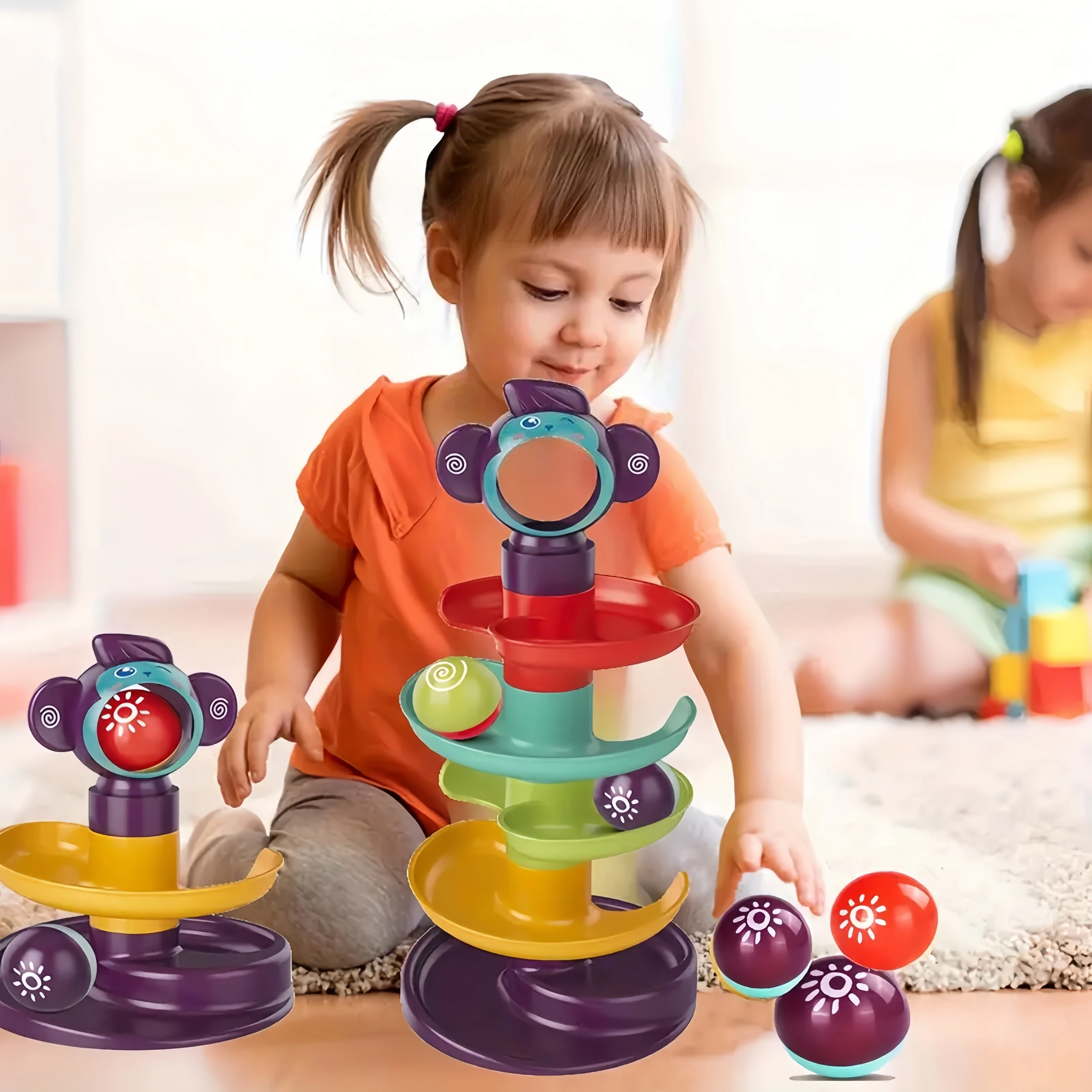 ألعاب مسار الكرة التعليمية، الكرات المكدسة والدوارة / ألعاب مسار الكرة المنزلقة القصوى، الهالوين، عيد الشكر وعيد الميلاد.