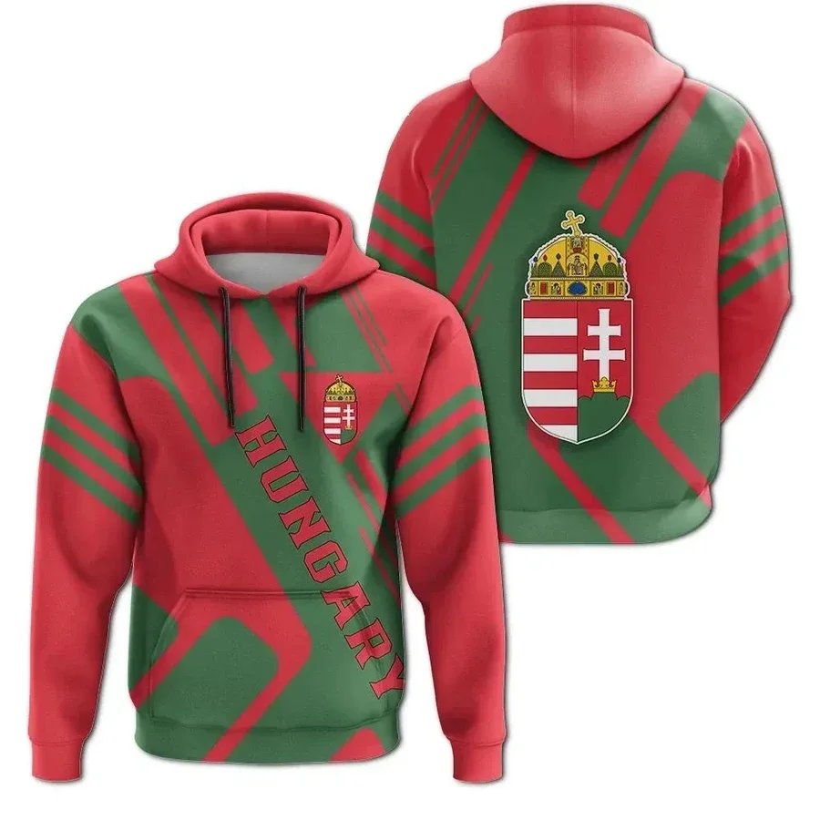 

Hungarian flag printed men's hoodie unisex high quality sweater pullover street casual men's and women's clothing