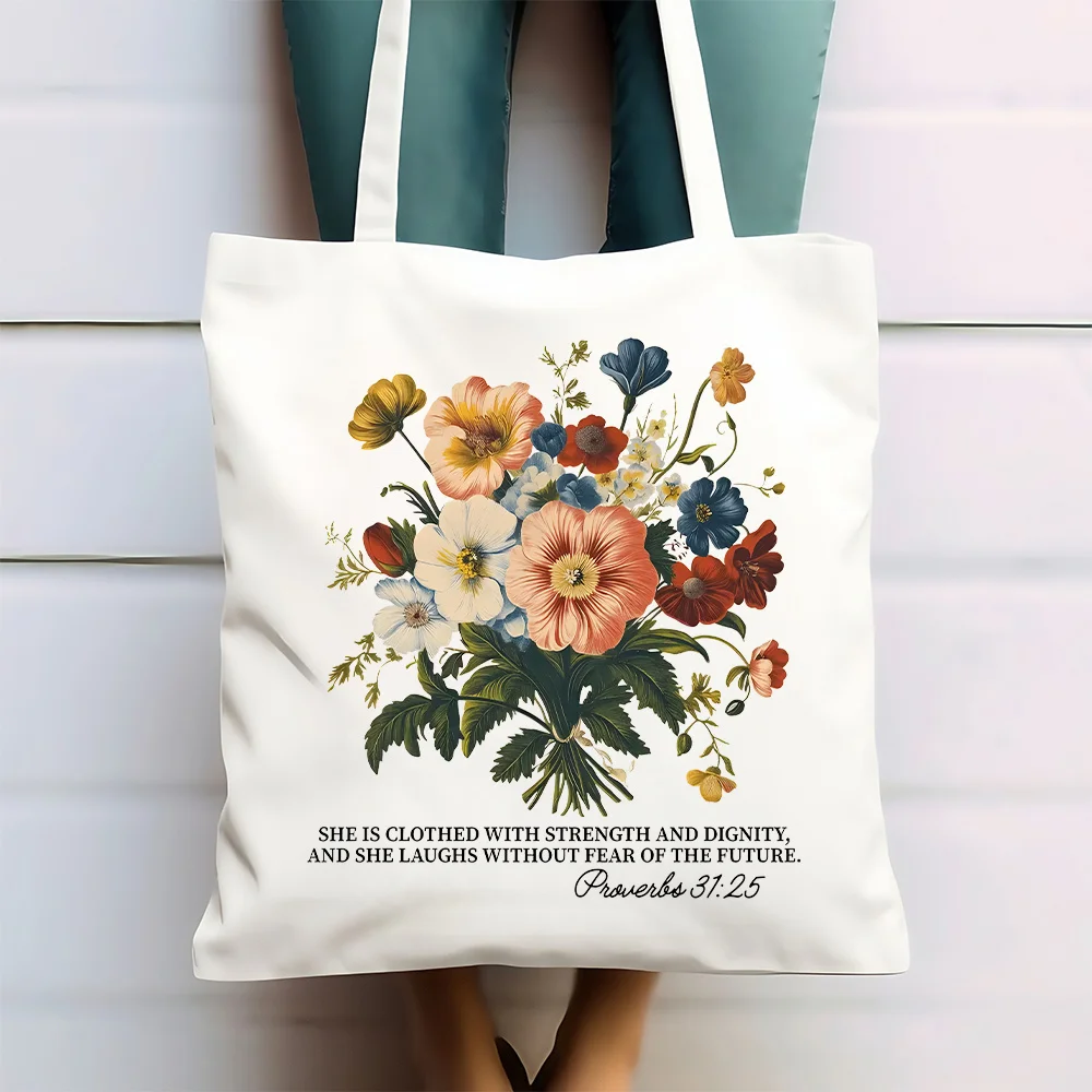 Sac à bandoulière d'inspiration religieuse, sac de courses réutilisable pour l'encouragement spirituel