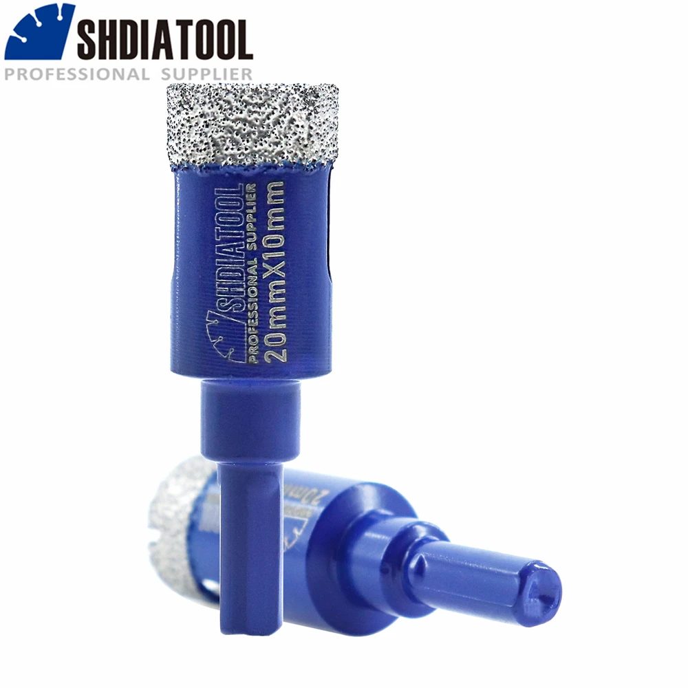 SHDIATOOL 1 قطعة مثقاب نواة الماس مثلث عرقوب الحفر الجاف نصل منشار قاطع مجوف للبلاط الرخام السيراميك الحفر حفرة المنشار 20-68 مللي متر