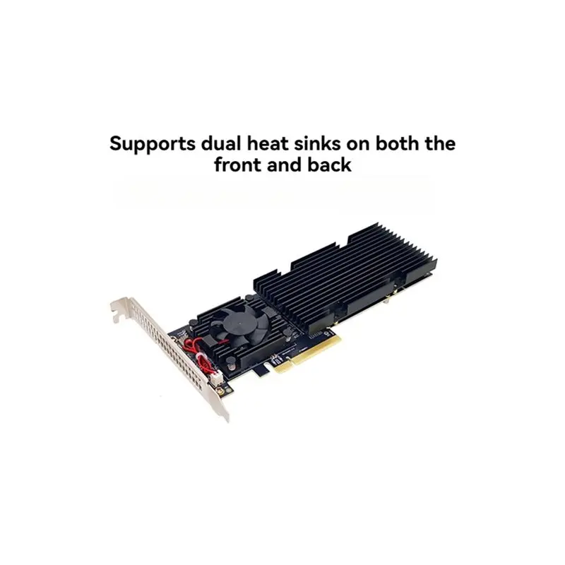 A53M-M. 2 Nvme 4 Quad To Pcie 3.0 X8 Expansion Card Adapter PEX8747 Split-Free With Heatsink,Supports 22110/2280/2242 Size SSD