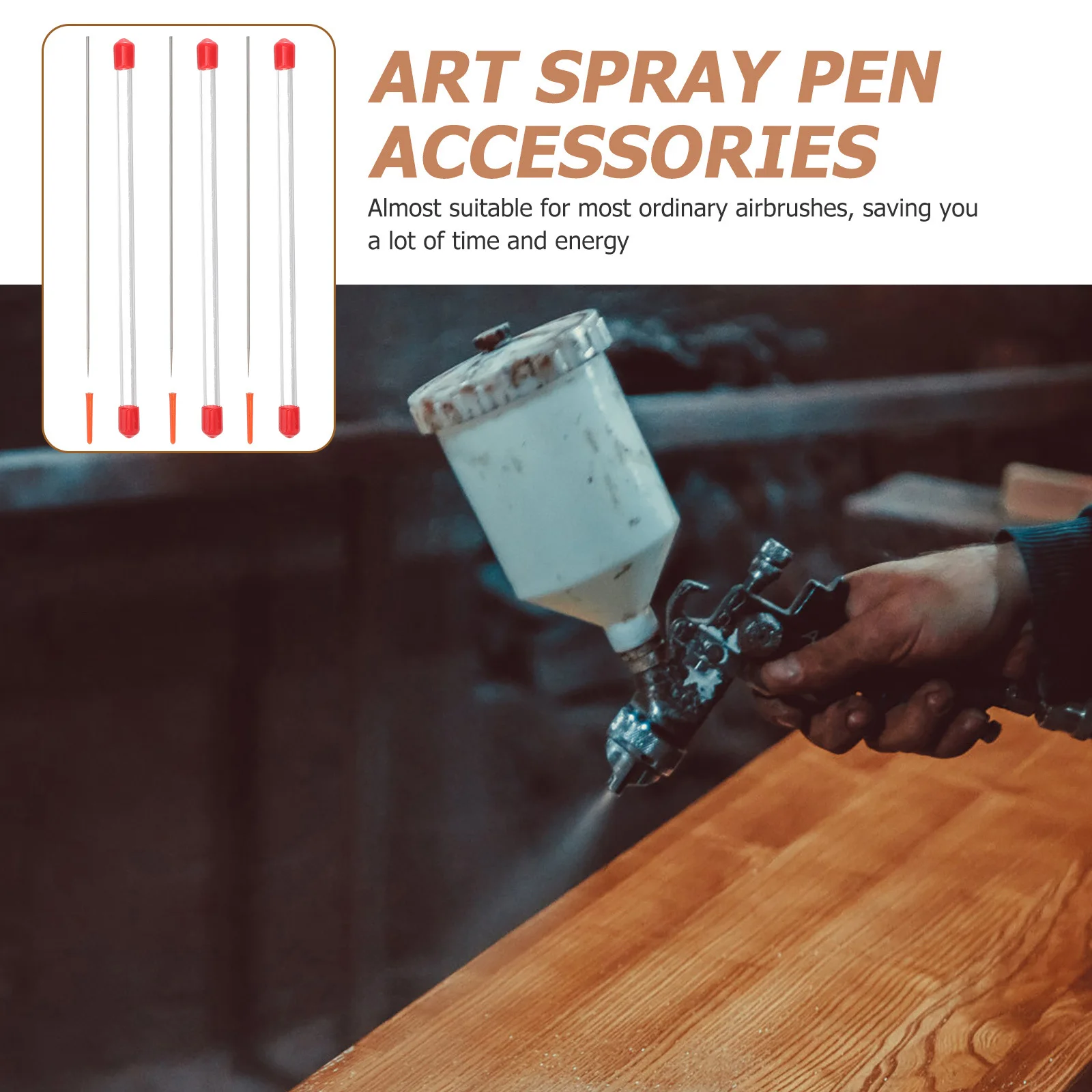 

5pcs 0.3Mm Airbrush Needle Replacement Stainless Steel Precision Tapered Tip For Fine Line Spray Patterns Art Supplies Tool