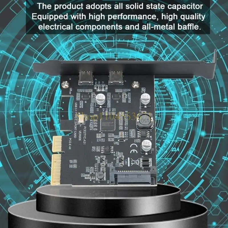 Best Seller 2-Port tipo C PCI-E Expansion Card PCI-Express 4x para USB 3.2 Adaptador Riser Gen