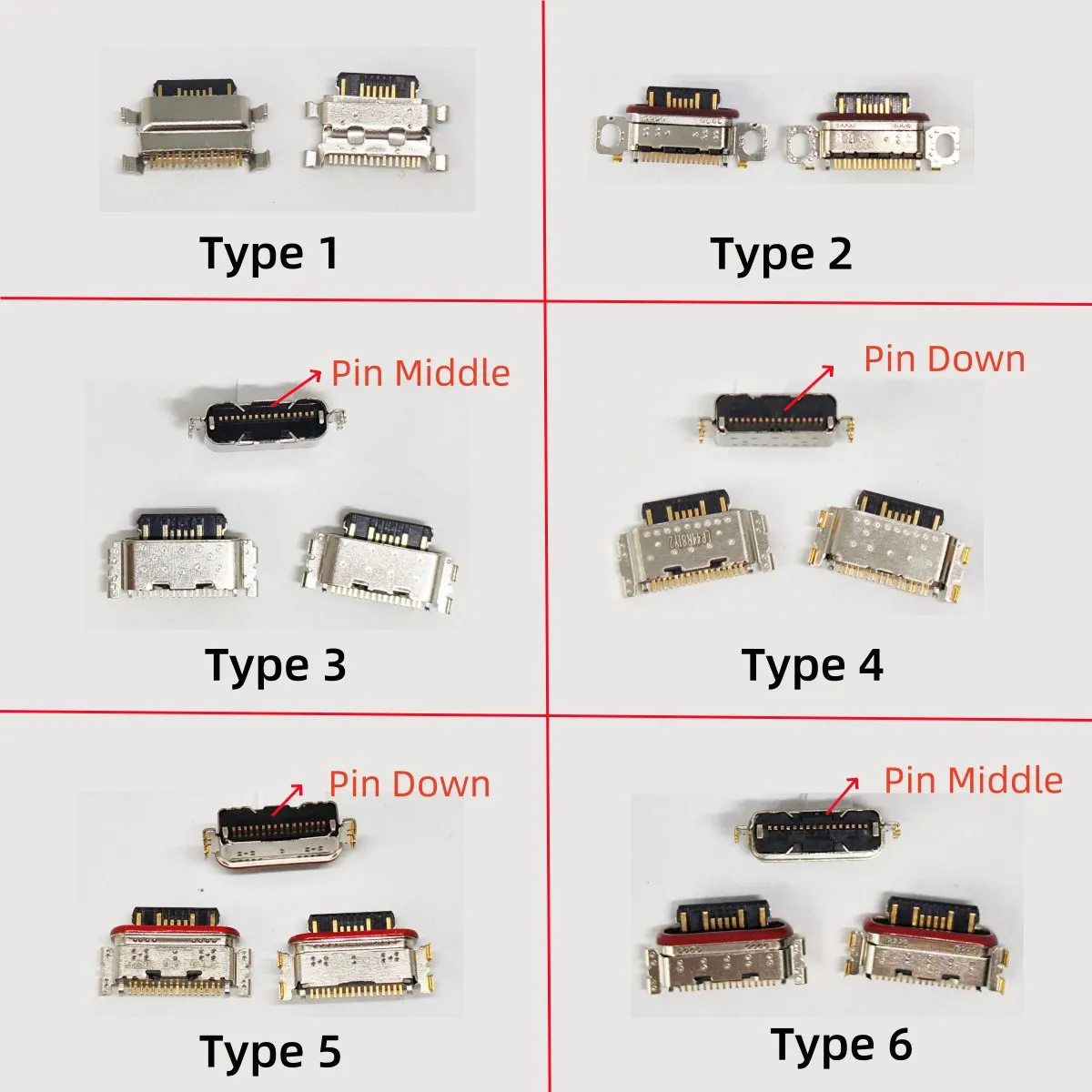 10Pcs Type-C Jack Plug For Xiaomi Redmi Note 11 11E 11S 12 13 Pro Plus 4G 5G K50 10C USB Charging Port Dock Charger Connector