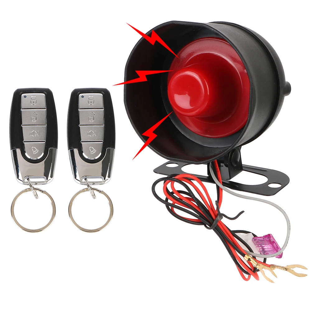 12V M8115 Universal Car Part One Way Vehicle Burglar Alarm Security Protection & 2 Remote Control Car Alarm System Auto Burglar