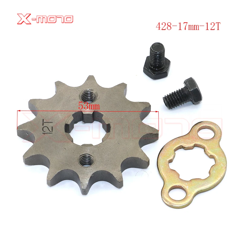 Front Engine 428# 17mm 20mm 10T-19T Sprocket For KAYO BSE SSR SDG Dirt Pit Bike ATV Quad Go Kart Moped Buggy Scooter Motorcycle