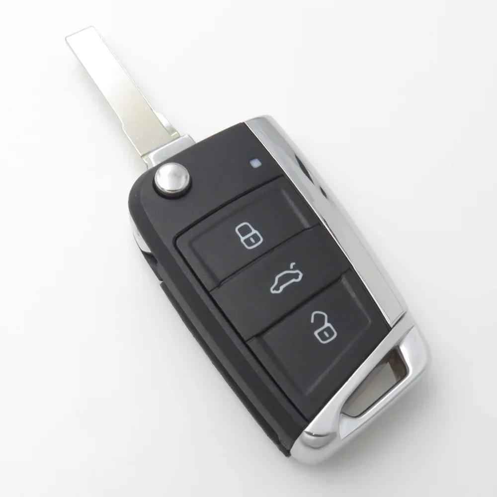 Cocolockey Flip Key Shell for Vw Gollf 7 MK7 for Skoda Octavia A7 for Seat Remote Keyless Auto Metal Part Replacement