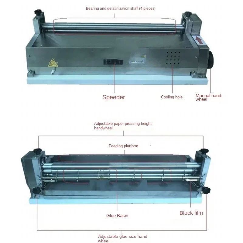 MB-380 Stainless steel desktop glue machine white plastic water - conditioning paper on the plastic machine 220V 120W