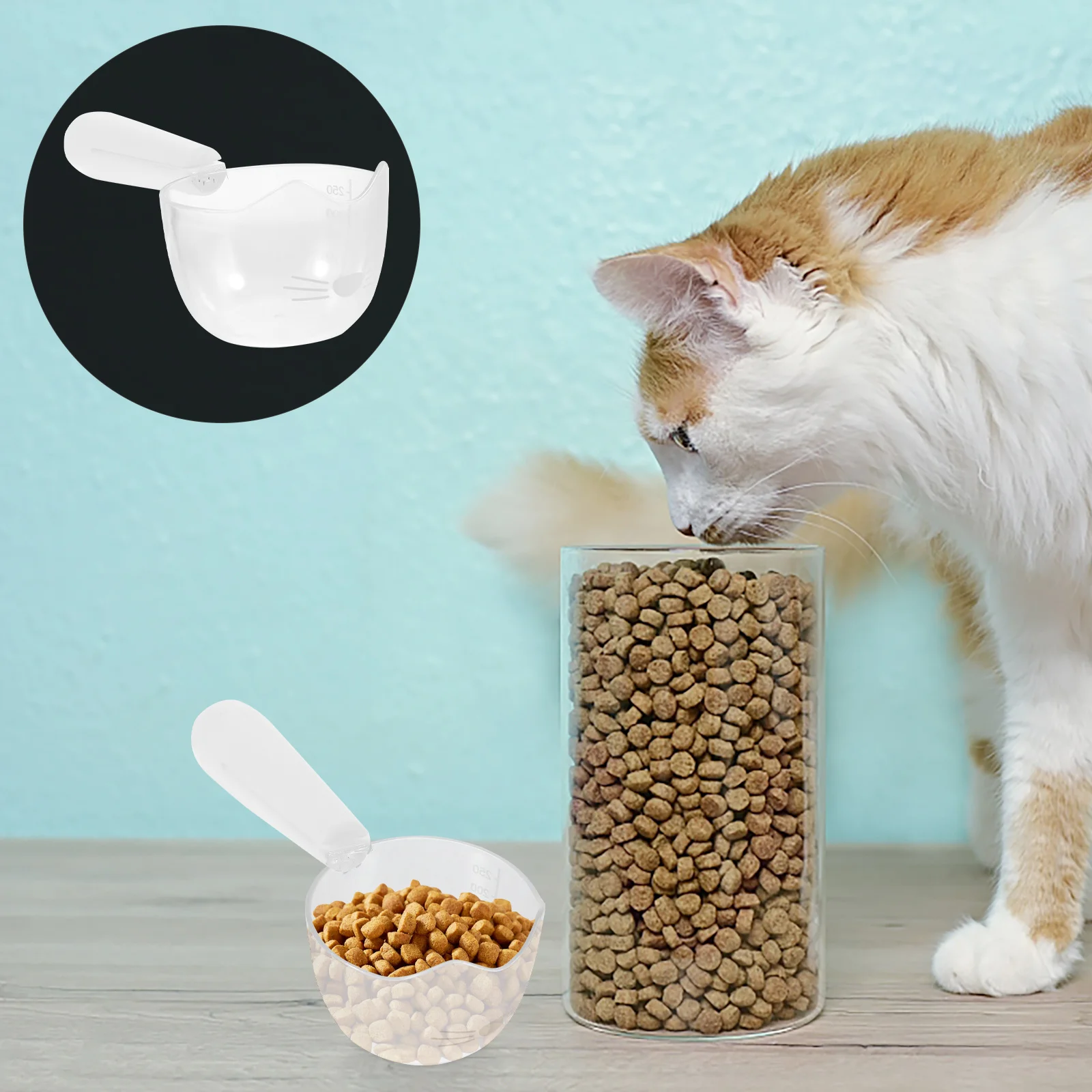 

Scale Design Plastic Pet Food Spoon Nonslip Dog Cat Feeding Clip Multi-Functional Measuring Scoop Cat Food Spoon