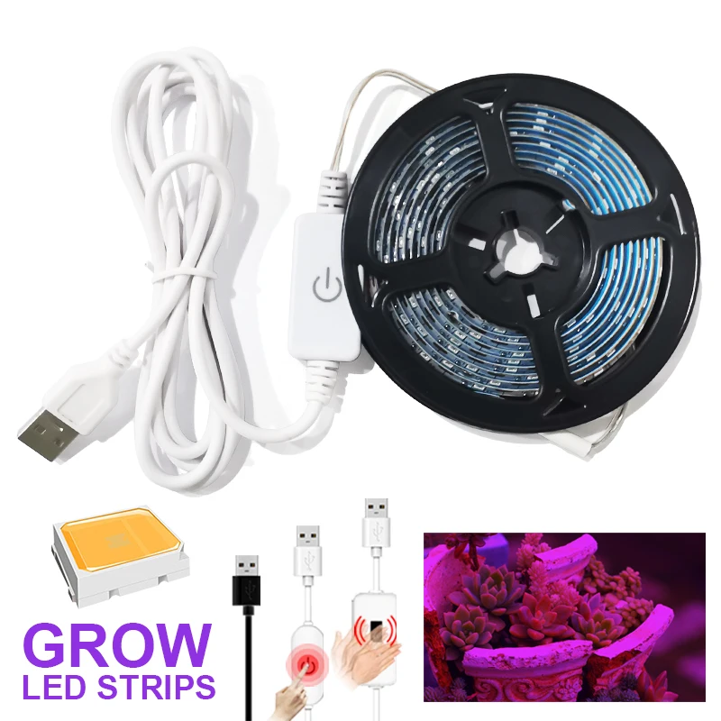 LED Strips Full Spectrum 5V USB Phyto Tape Led Flower SMD2835 AquariumGrow Light Grow Light Indoor Growing Lamps Lamp For plant