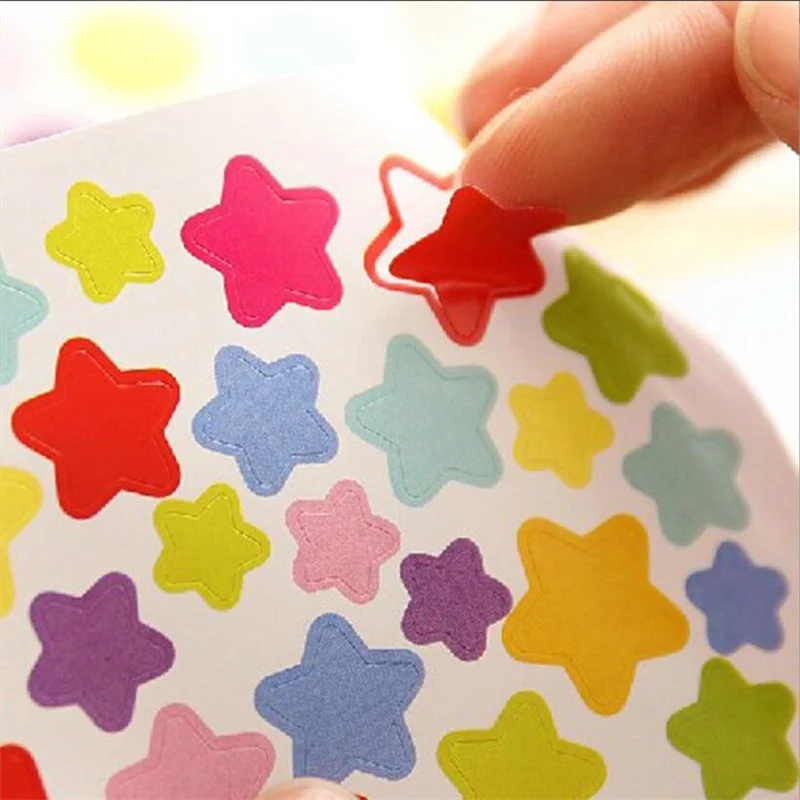 Rainbow Love Star Dot DIY Photo Album Handheld Decoration Sticker Handheld Material Sticker South Korean Stationery 6 sheets