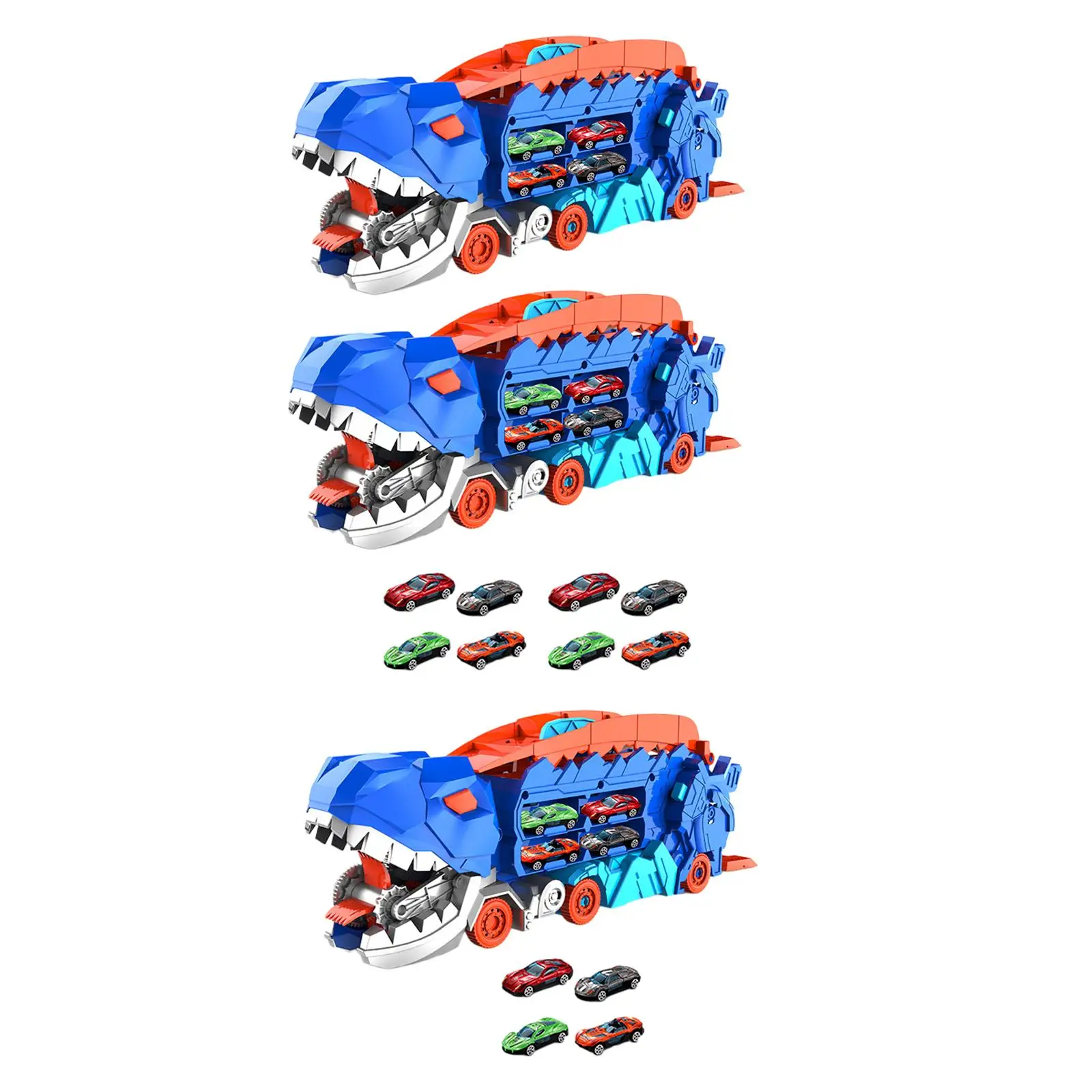 Dinosaur Truck Eating Cars Toy Multi Layer Track Funny Dino Car Vehicles for Preschool Boys Girls Babies Kindergarten Gift Toys