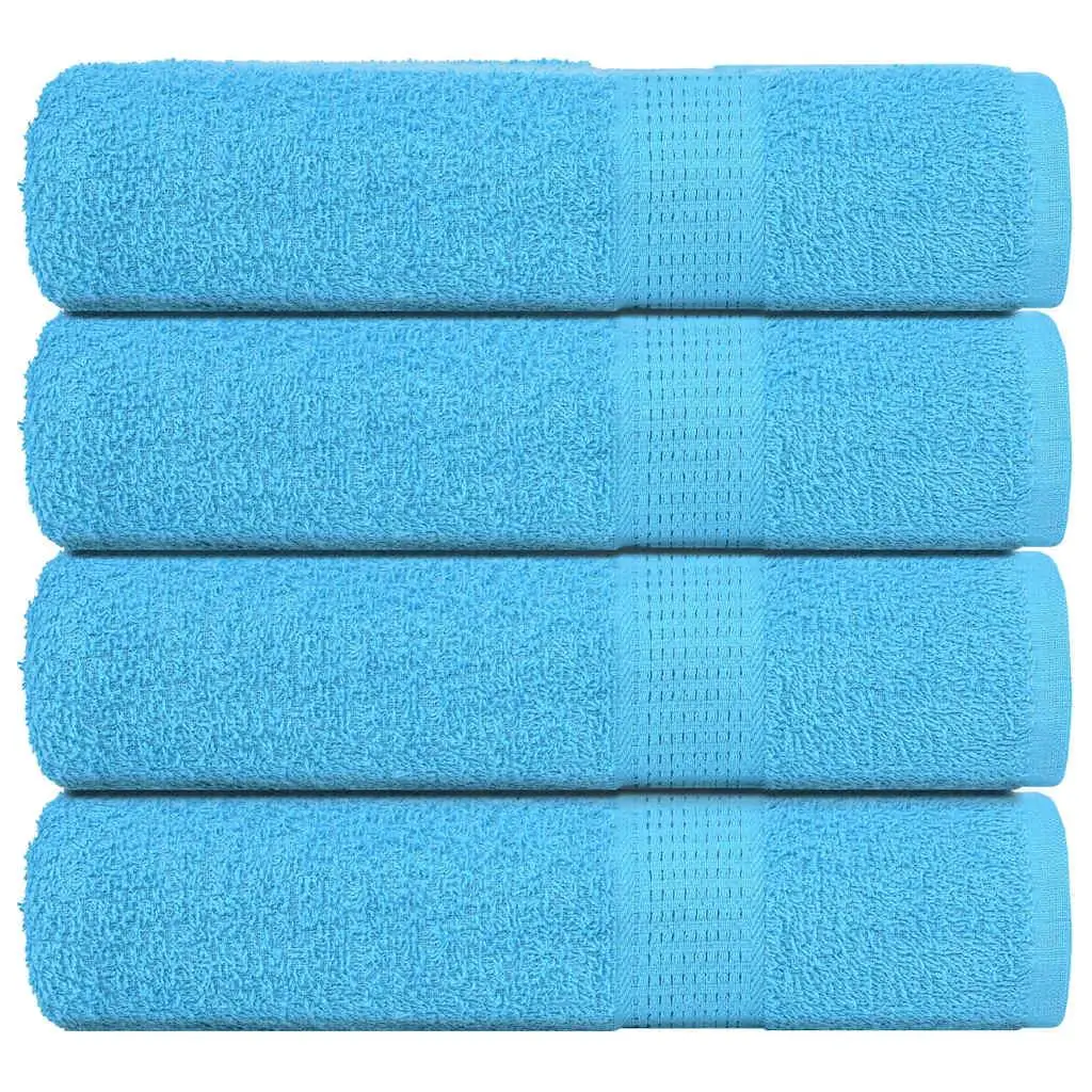 Turquoise Hand Towels Set of 4 | 50x100 cm | 360 GSM | 100% Cotton, Soft & Absorbent