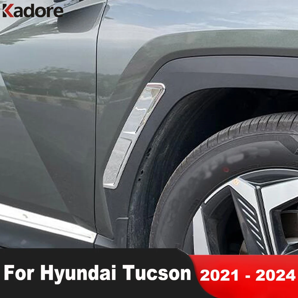 

Front Rear Wheel Eyebrow Cover Trim For Hyundai Tucson 2021-2023 2024 Carbon Fiber Car Side Fender Air Vent Trims Accessories