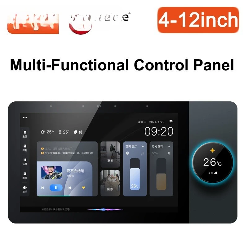 

4-12 Inch Graffiti Central Control Screen Zigbee Dimming Color Dimming Switch Panel Background Music Graffiti Intelligent Center