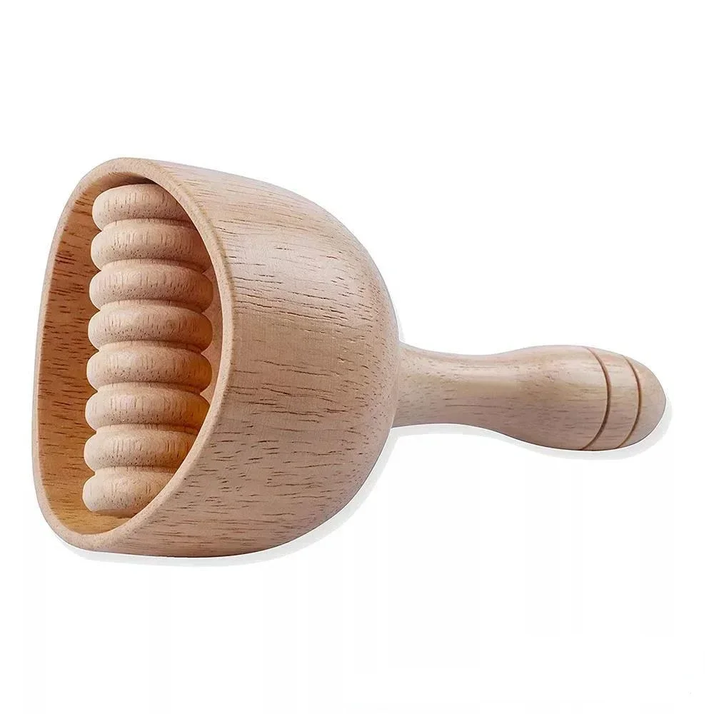 Wooden Roller Cup Wooden Rod Tool Body Lymphatic Stick Drainage Muscle Scraping Handheld Manual Swedish Cups Massage Tool