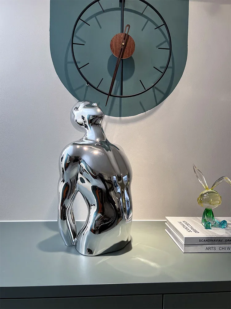 Room Decor Electroplated Figure Sculpture Creative Living Room Desktop Decor Figurines Nordic Home Decoration Accessories Statue