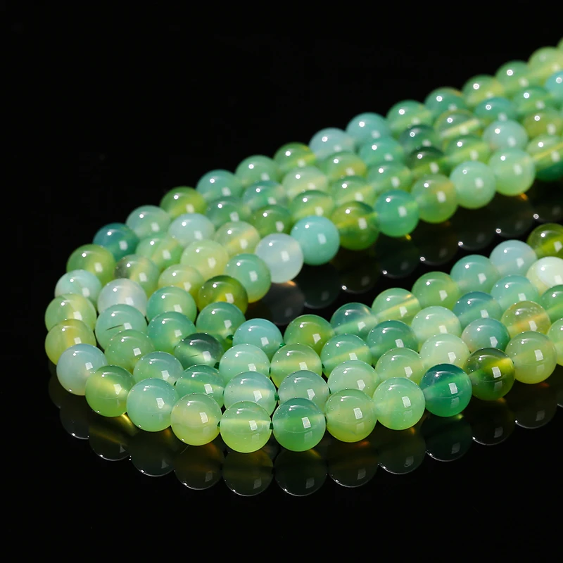 6 8 10mm Dyed Grape Color Agate Bead Polished Yellow Green Loose Spacer Bead For Jewelry Making Diy Necklace Bracelet Accessory