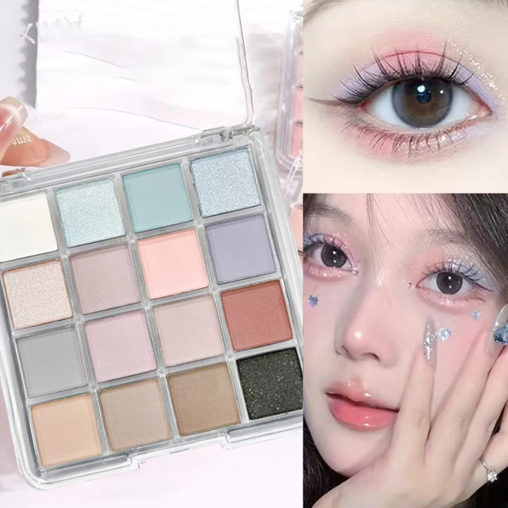 K'APEINE Palette de fards à paupières 16 couleurs, finition mate et scintillante, palette de fards à paupières Dopamine colorée pour un look de maquillage vibrant