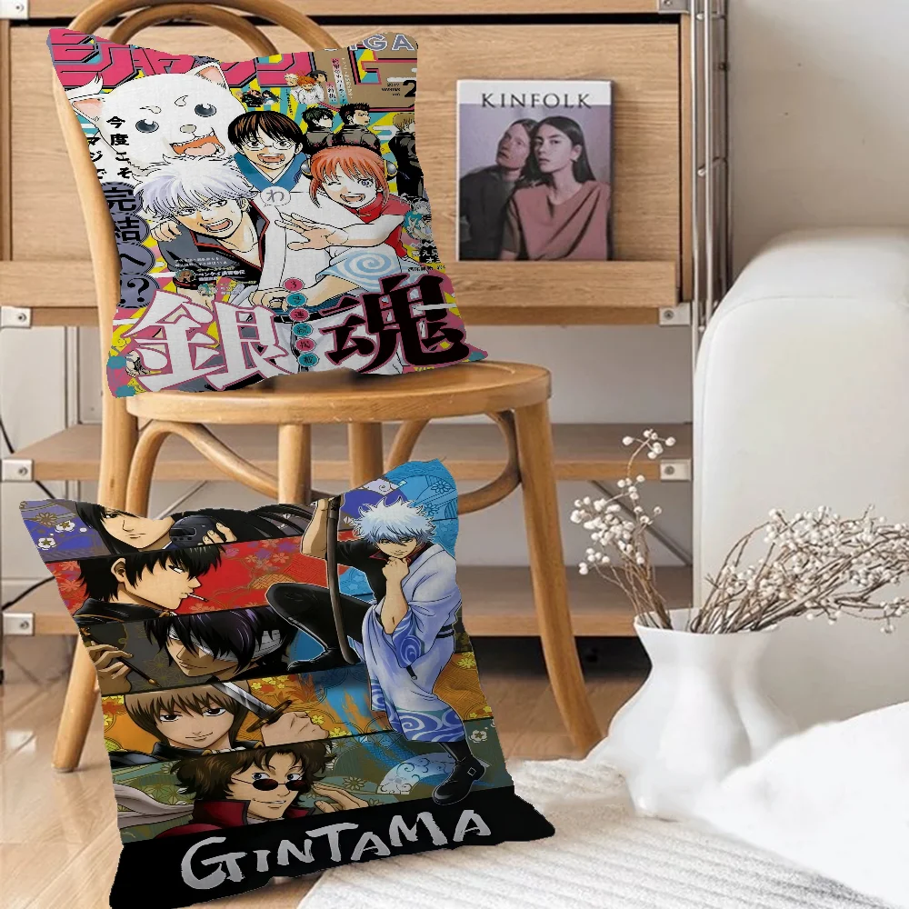 GINTAMA Anime Personalized Picture Text Home Decorative Pillows Household Gifts 45x45cm