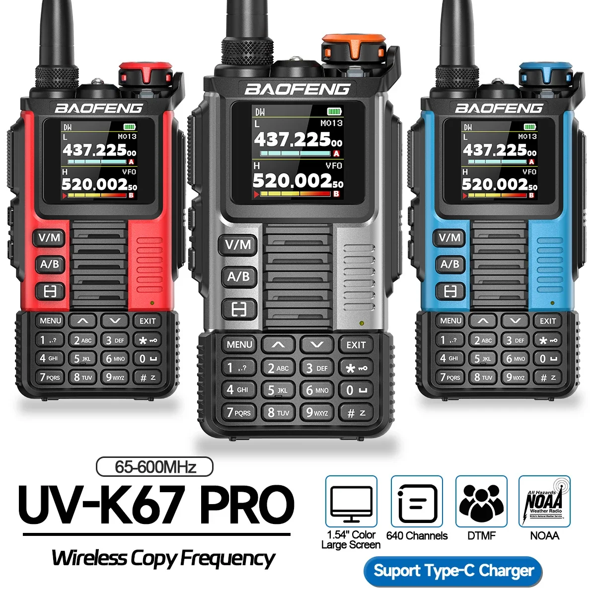 baofeng UVK67 camping  ptt long range walkie talkie Wireless set radios walki communication radio transceiver Two-way intercom