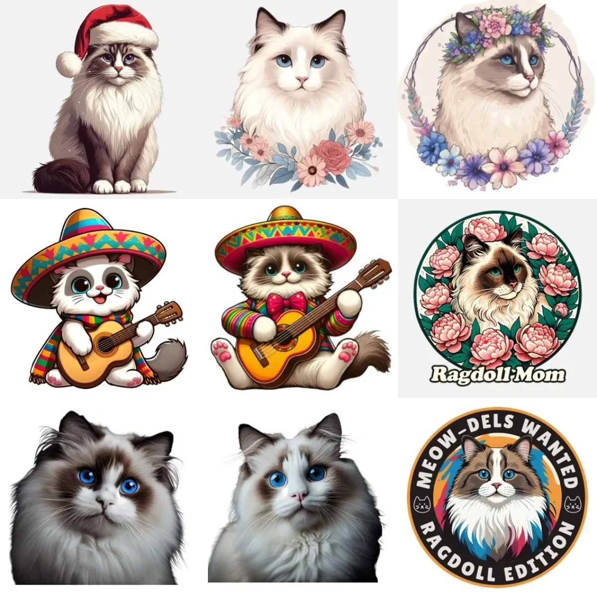 

Cute Ragdoll Cat Pets Catoon PVC Waterproof Creative Sticker for Decorate Room Wall Car Window Truck Decal Accessories