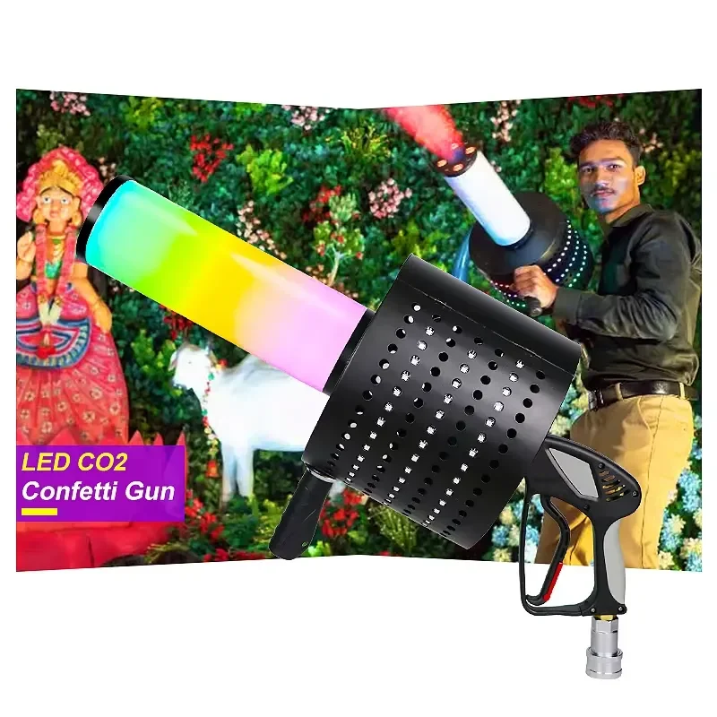 SHTX Wholesale Price Colorful CO2 Confetti for Party DJ Show Wedding Handheld Fog Smoke Jet RGB LED CO2 Confetti