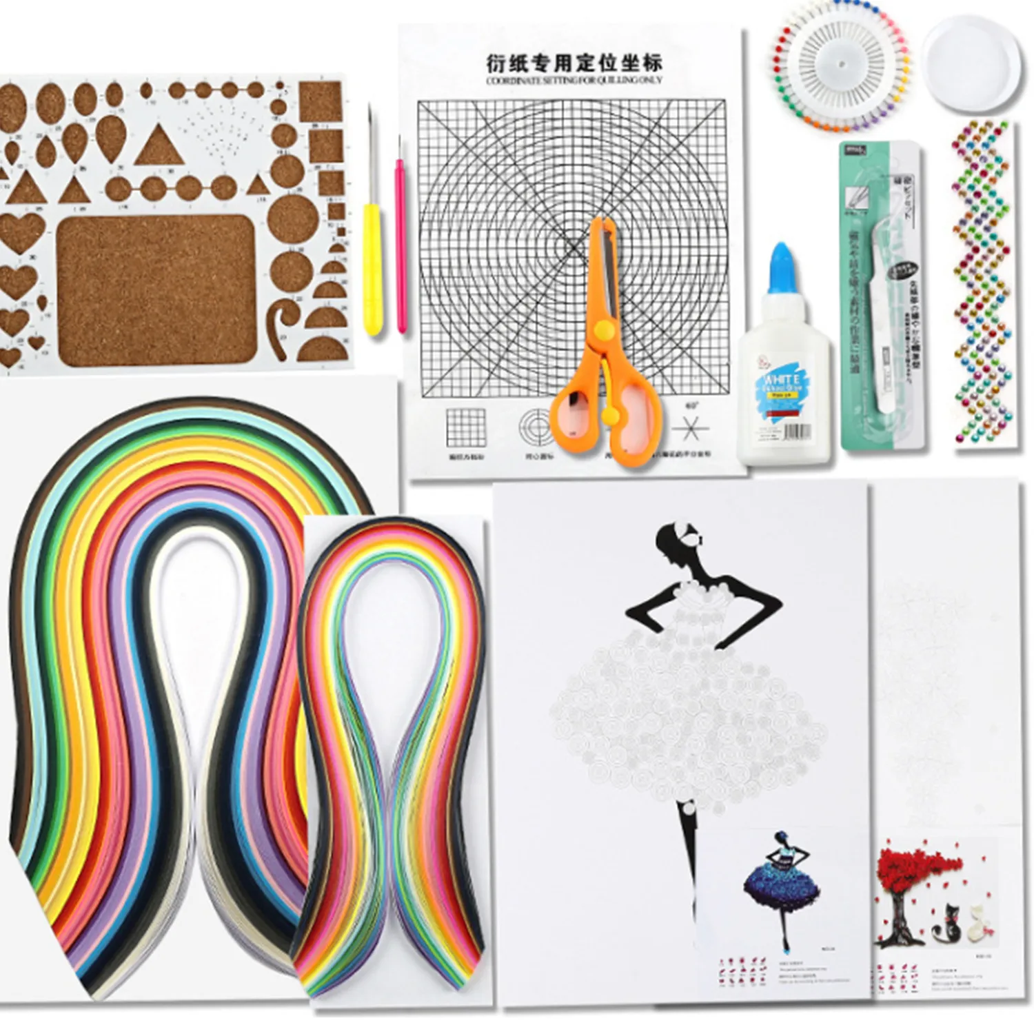 Complete Quilling Paper Material Necessary Tools Kit 50 colors with 680 Strips Paper for Beginners Advanced Quiller Kids Adults