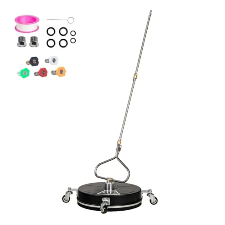 

15" Pressure Washer Surface Cleaner with 4 Wheels 1/4" Quick Connector and Washer Accessories4.0 GPM Pressure Washer Atta