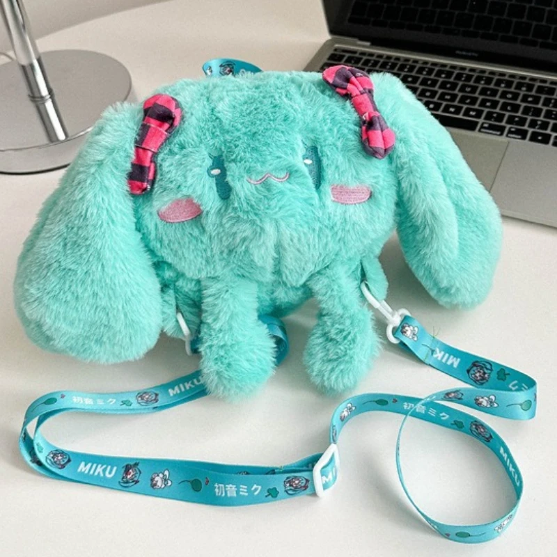 Dessin animé Hatsune Miku poupée bidimensionnelle sac en peluche mignon Hatsune Anime périphérique sac à bandoulière souple cadeaux de noël pour enfants