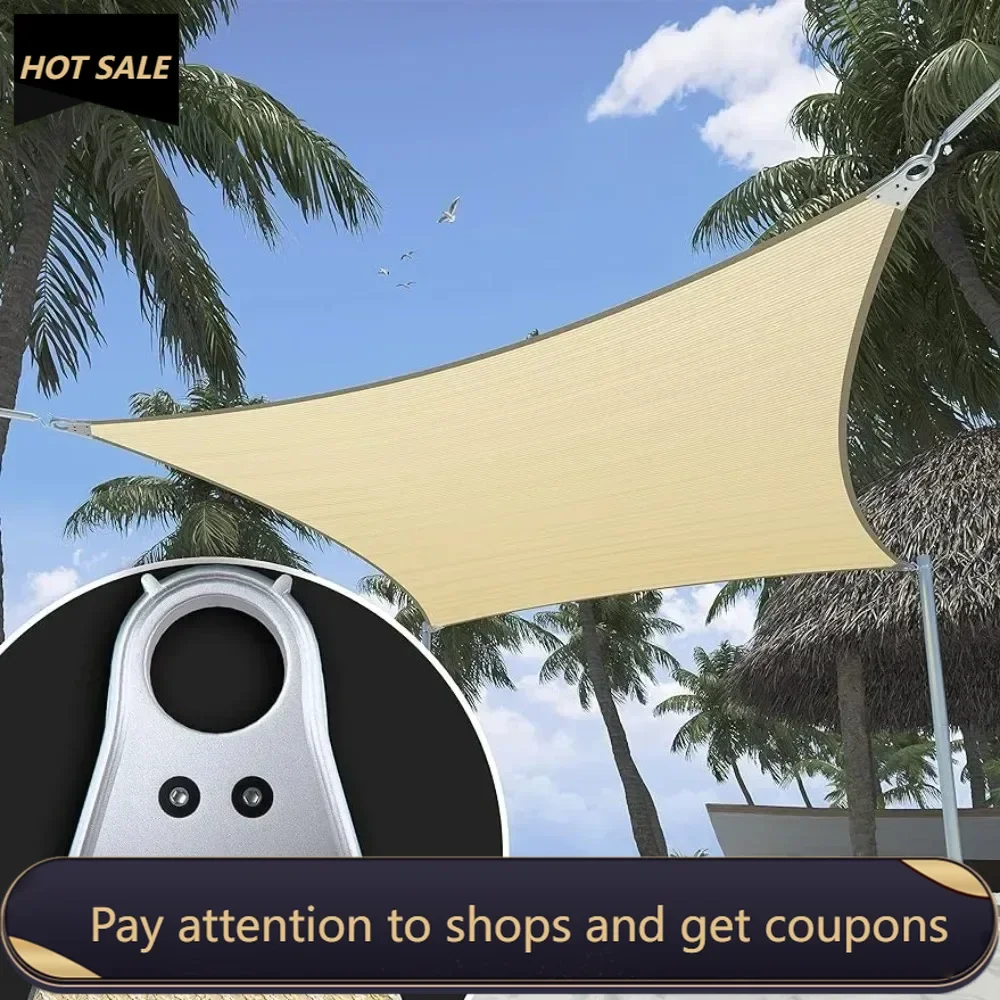 

Commerical Grade Folding Tent for Garden Buildings 12' X 16' Beige Rectangle Super Ring Sun Shade Sail Canopy Awning Carport