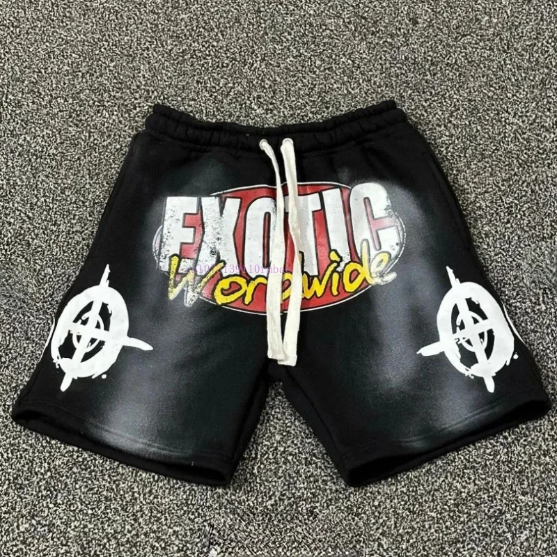 Ins Tij Vijf Broek Mannen En Vrouwen Amerikaanse Retro Patroon Print Katoenen Shorts Y 2K Zomer Nieuwe Losse Streetstyle Paar Shorts