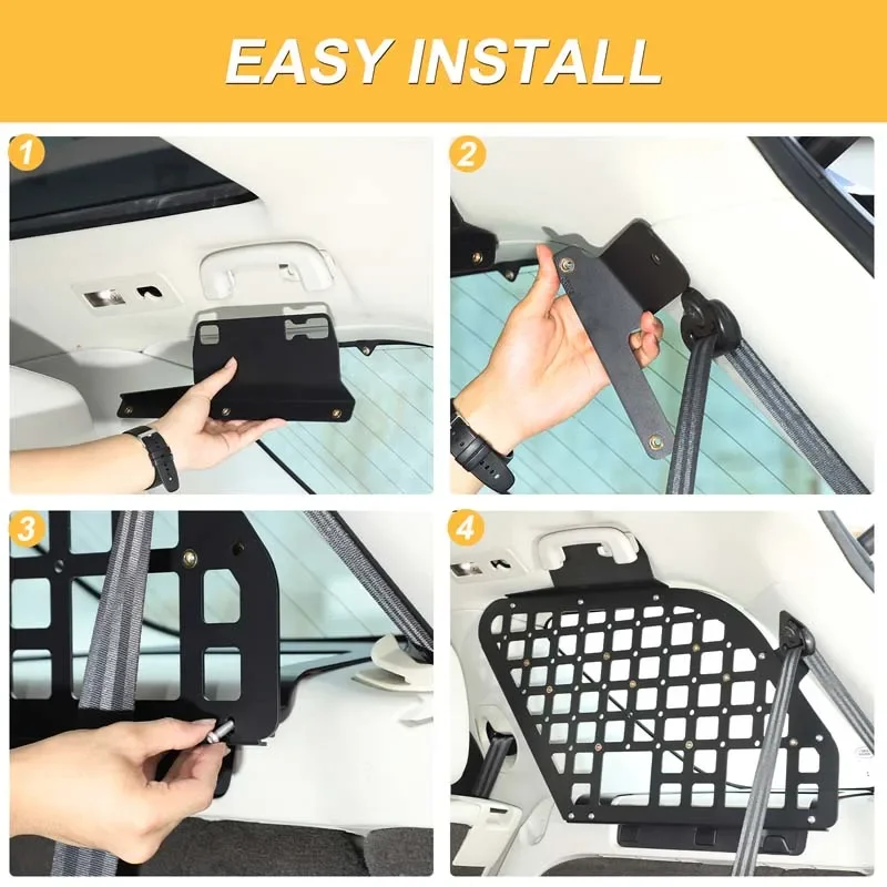 

2Pcs Aluminum alloy black For Land Rover Discovery 5 LR5 2017+ car trunk both sides bag rack interior modification accessories