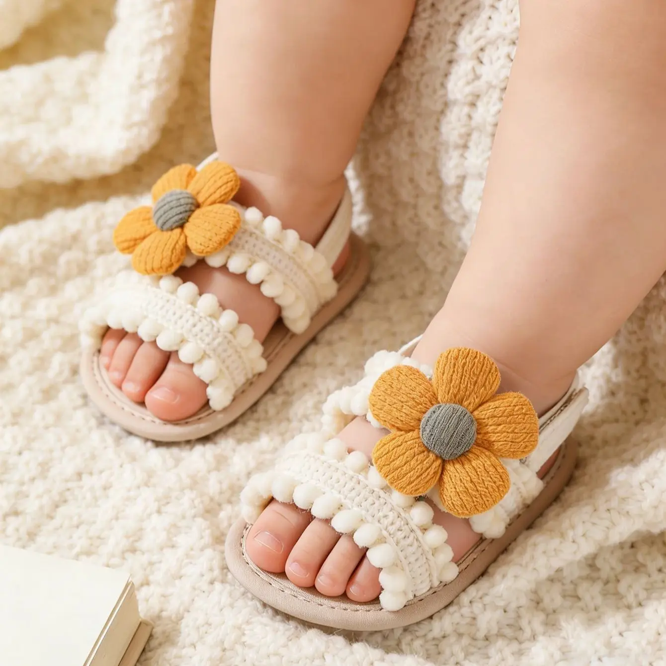 Baby Girl Summer Cute Flower Soft Bottom Sandals Flat Shoes 
