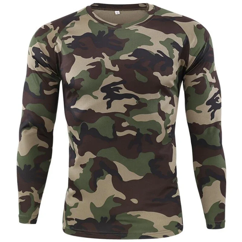 3D-Druck, Herren- und Damenmodell, T-Shirt mit Rundhalsausschnitt, Camouflage-Muster, Sport- und Fitness-T-Shirt, schnelltrocknend, langärmelig, für Camping, Abenteuer, Radfahren, Wandern und Training. – Detail 9