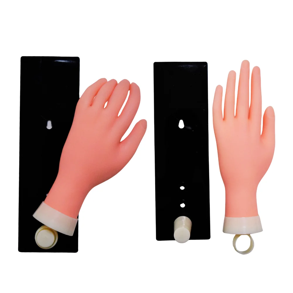 Soft Nails Practice Hand Flexible Model Mannequin  Silicone Nail Training Tools Bendable Fake Hand
