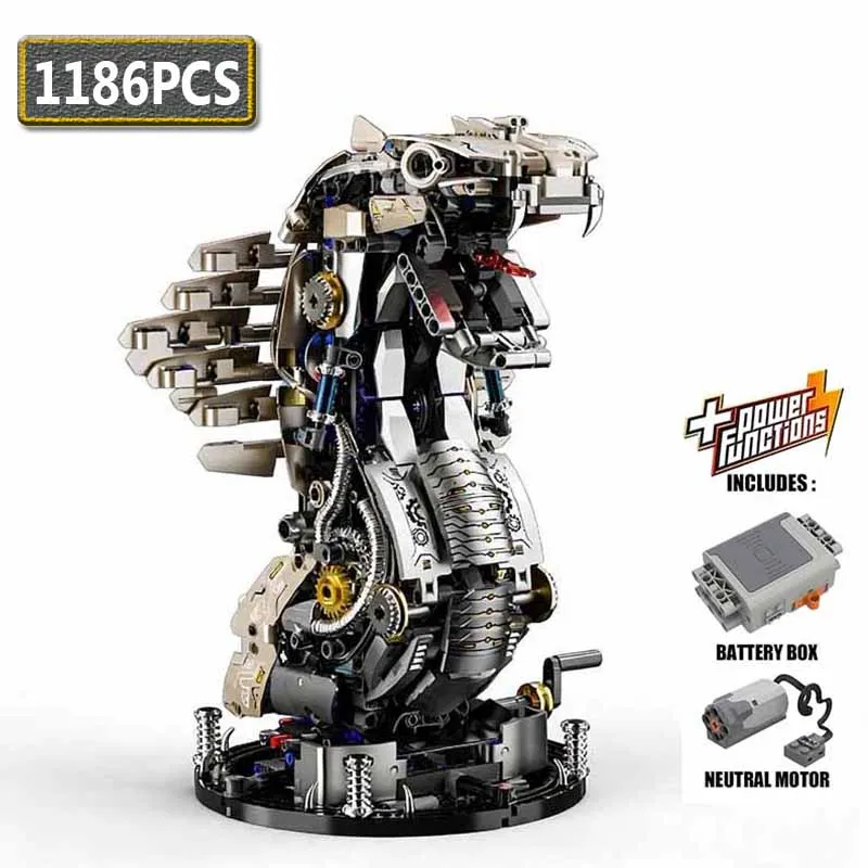 

Набор для сборки электрической модели кобры из 1186 деталей, механическая развивающая игрушка-конструктор, настольное украшение, праздничный подарок для детей и взрослых