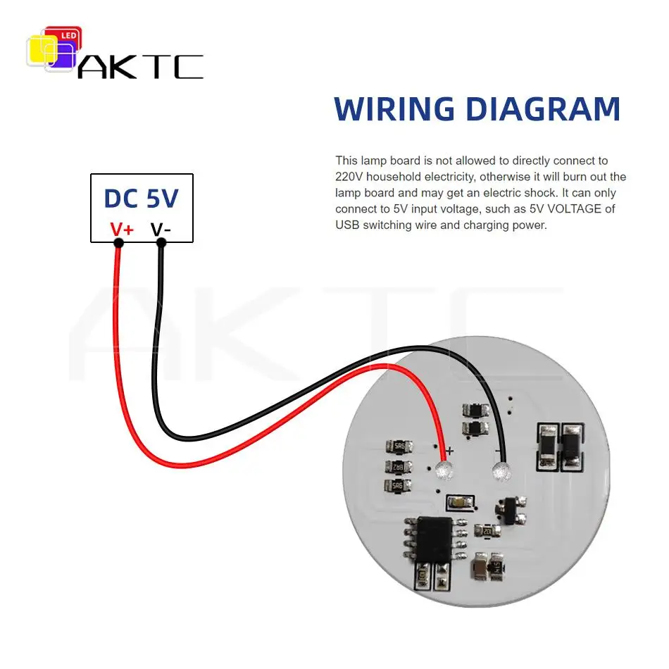 5PCS Round LED Light Board 5V RGB/Colorful Gradient/Single Color 31mm Circular Lamp Plate Compatible USB5V Switch Cable On/Off