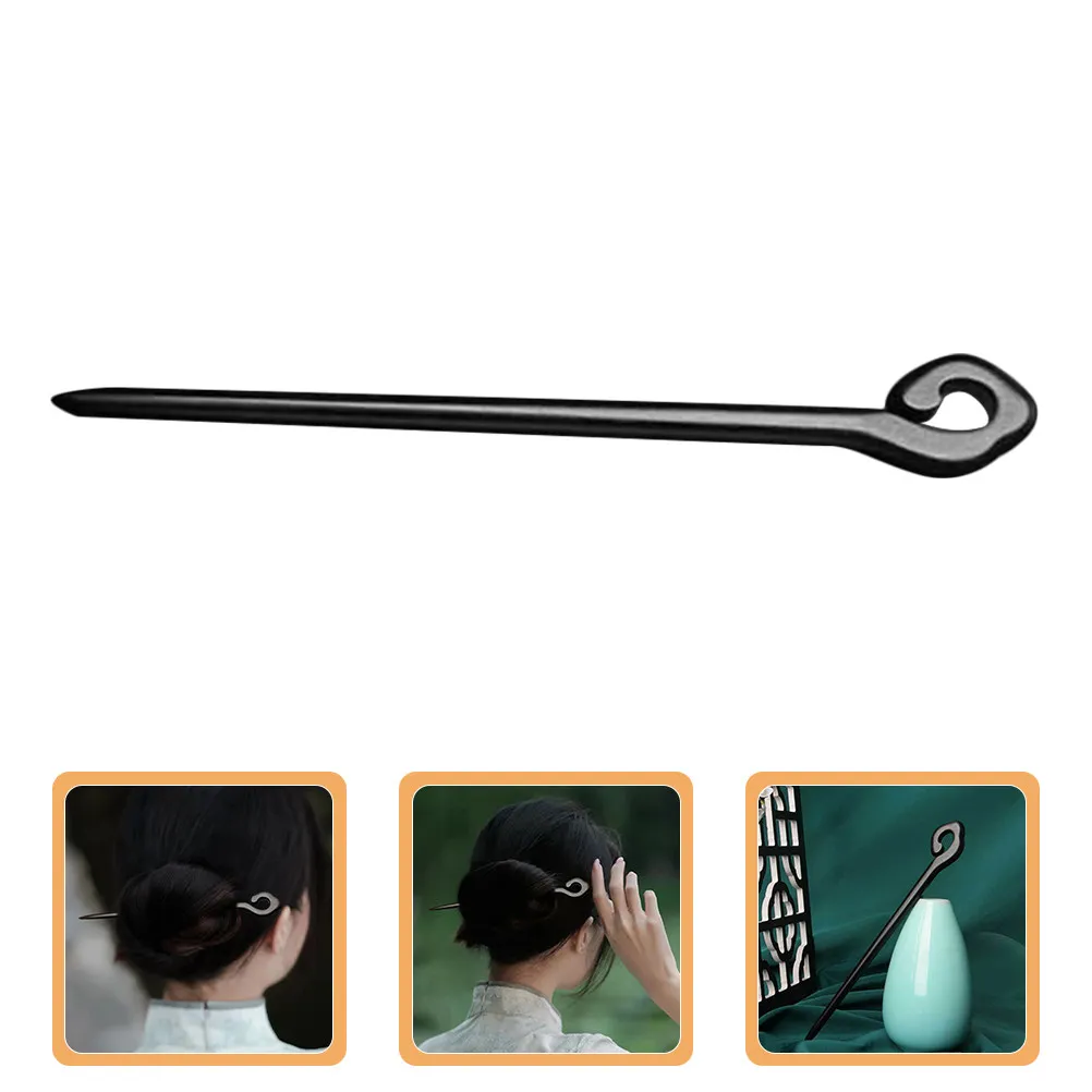 

Деревянная заколка-палочка из черного эбенового дерева, винтажный держатель для прически, длинная заколка-палочка для длинных волос, декоративные аксессуары для волос