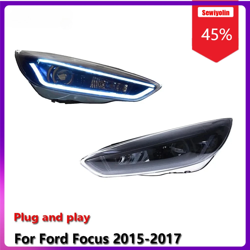 

Автомобильные светодиодные лампы Sewiyolin в сборе для Ford Focus 2015-2017, противотуманные фары DRL, стоп-сигнал поворота
